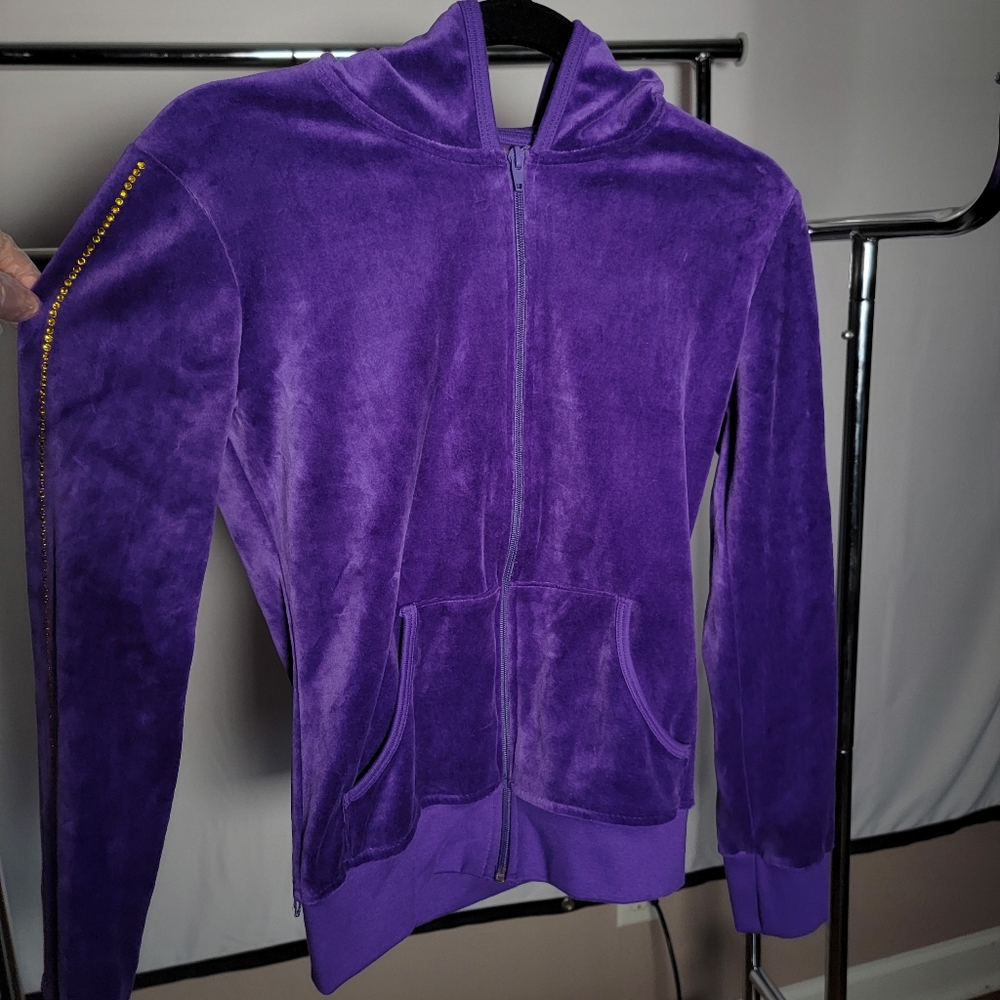 Purple Velour Tracksuit hoodie. NEVER WORN. Brand new.